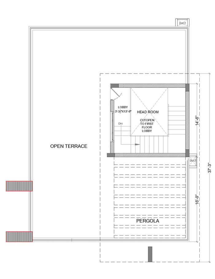 Type A West Facing Villa Terrace Floor plan